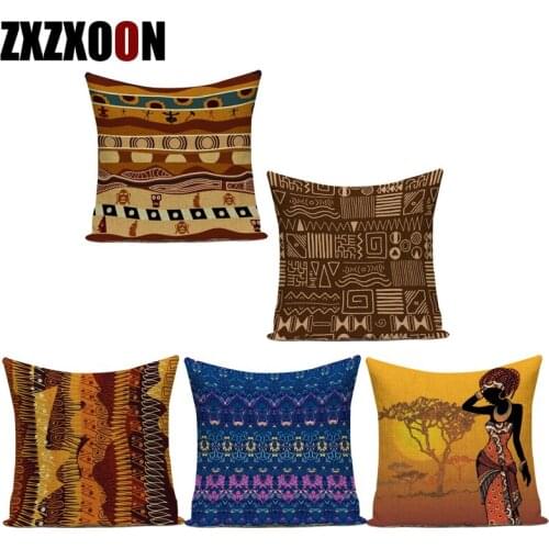 Polyester Cojines Decorativos Para Sofa Decorative Pillows Case Black Women Girls Sofa Home Cushion Cover for Living Room
