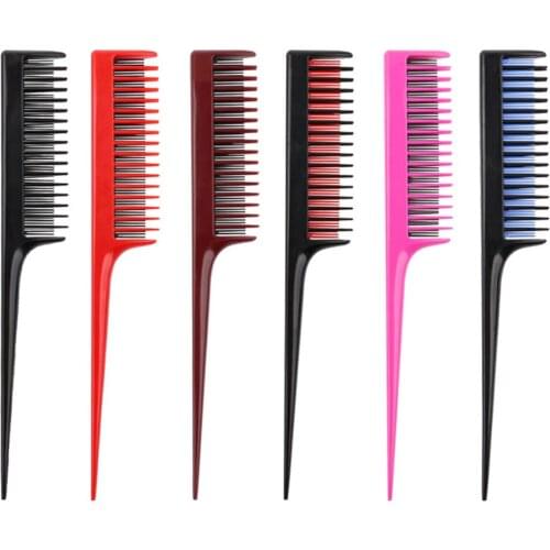 Portable Hair Comb Hair Brush 3-Row Teeth Teasing Comb Detangling Brush Rat Tail Comb Hairdressing Combs Salon Tool