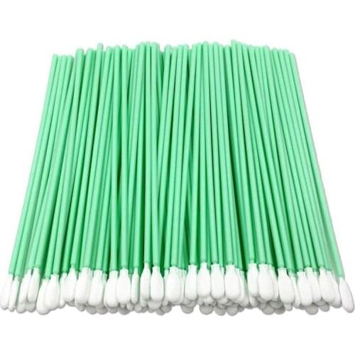 PPYY-200 PCS Cleanroom Foam Swab- Replace Alpha Swab with Long Handle Knit Polyester Swab for Inkjet Printing Optical Equipment