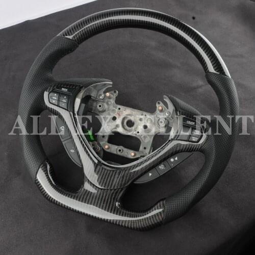 Carbon fiber steering wheel assembly For Honda Spirior 2009-2013 carbon fiber trim with buttons Red Top