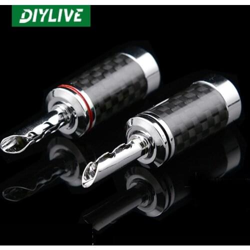 DIYLIVE Pure copper banana plug loudspeaker power amplifier connector post welding free Y pin plug audio acces