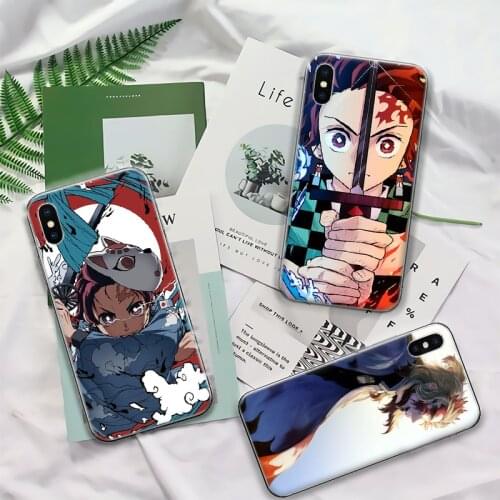 Demon Slayer Silicon Phone Case For iPhone 11 12 Pro Max XR X XS Max 5 5S SE 2020 7 8 6 6S Plus Japan Anime Cover