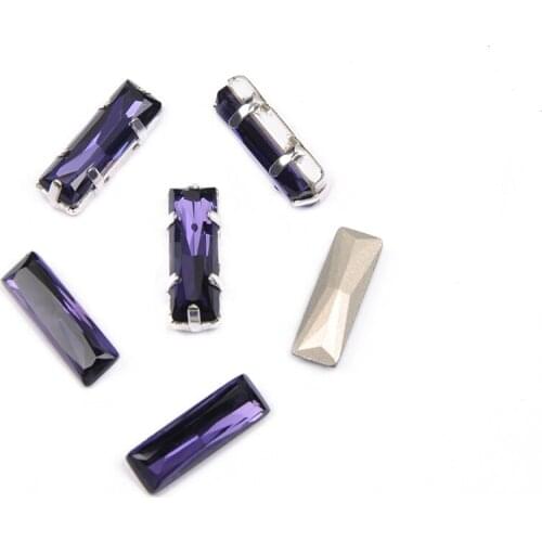 Purple Violet Rhinestone silver Gold setting Glass Crystal Jewellery Foiled Rhinestones stones DIY shoes/dress hair Garment