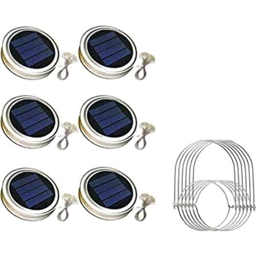 Solar Mason Jar Lid Lights,6 Pack 30 Led Lights Starry Fairy Firefly Jar Lights,Solar Lantern Lights (Jars Not Included)