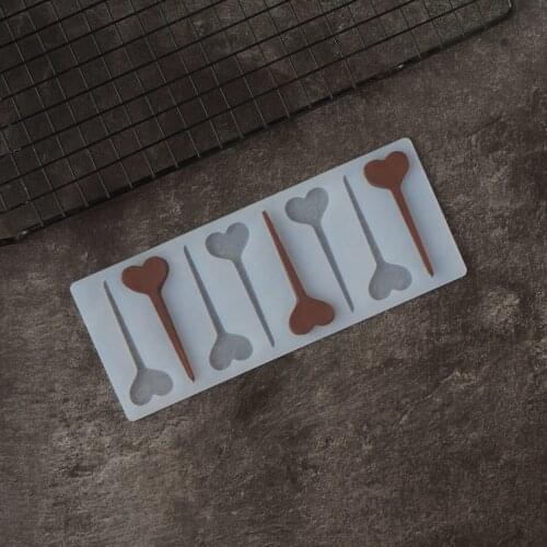 Heart Shape Chocolate Stencil Mold Cup Cake Topper Decorating Silicone Transfer Sheet Chablon DIY Chocolate Dessert Garnish