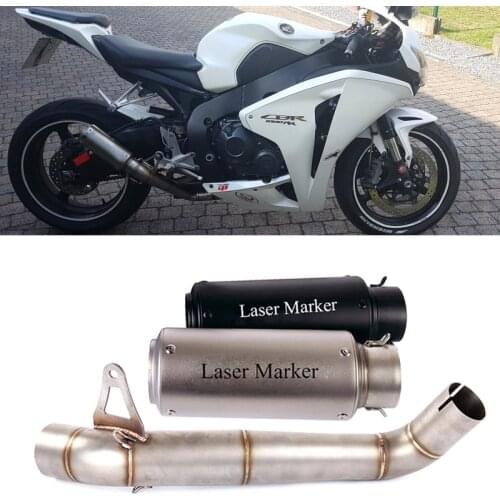 For Honda CBR1000RR 2008-2016 US Edition Motorcycle Exhaust Muffler Pipe 60mm Tips Slip On Connecting Link Tube Mid Section