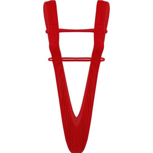 Womens Lingerie Bikini Slingshot Monokini Nightwear One-piece Minimal Cover V Shaped Hollow Out G-String Bodysuit