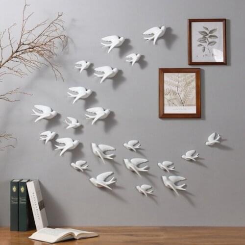 1pc 3D Ceramic Bird Wall Stickers Bedroom Living Room Decoration Mural Home Decor Decals Murals Wall Hanging Stickers Wallpaper