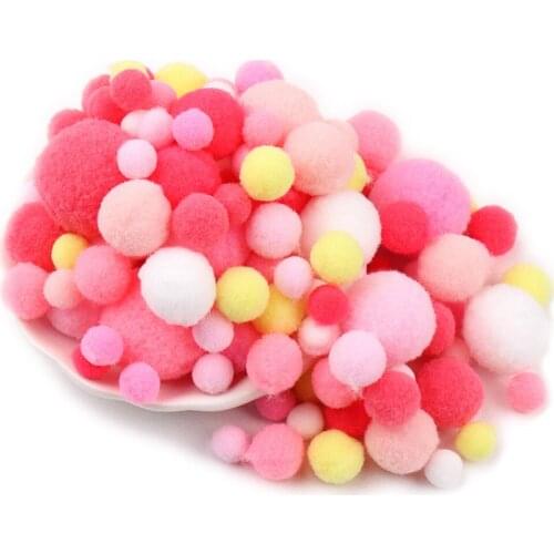 10mm To 30mm Multi Size Mix Colors Pompom Fur Craft DIY Soft Pom Poms Balls Wedding Decoration Glue on Cloth Accessories