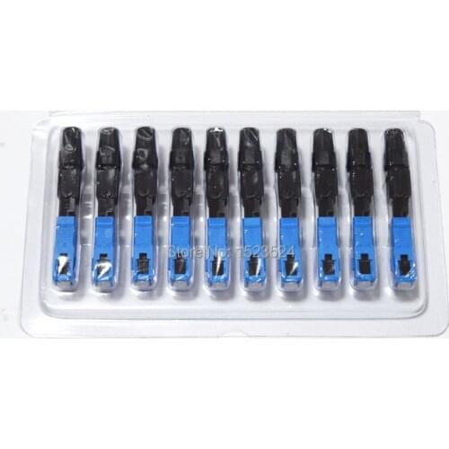 10pcs/lots Embedded SC Fiber Optic Quick Connector SC/PC SM Fiber Optic Field Assembly Fast Connector