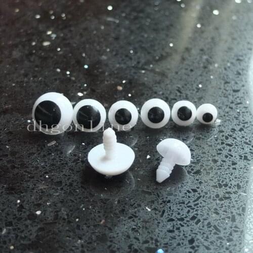 100 PCS 10mm - 20mm Toy Rubber Eyes plastic safety making Puppets Dolls Crafts
