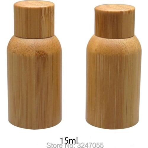 15ML 20pcs/lot High Quality Glass Empty Medicine Liquid Refillable Bottle, DIY Bamboo Cosmetic Essential Oil Storage Bottle
