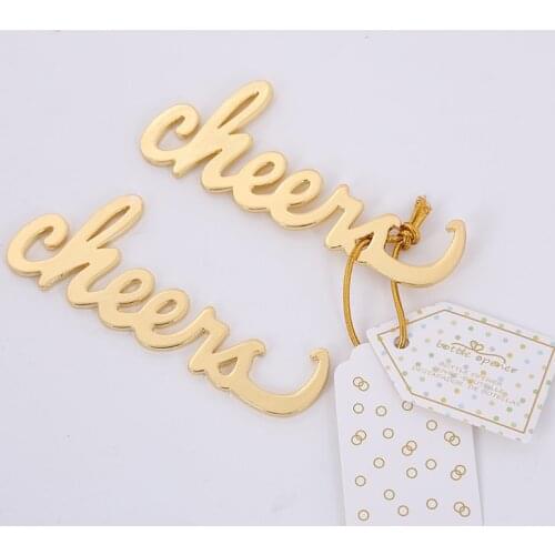 20 Pieces/lot) Antique Event and Party Decorations gifts of Gold Cheers Bottle Opener Bridal shower favors for Wedding favors