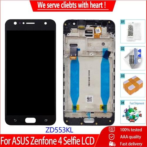 5.5'' Original LCD Digitizer For ASUS Zenfone 4 Selfie ZD553KL LCD Display With Touch Screen Replacement Assembly With Frame