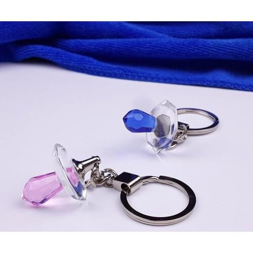 50PCS/LOT New Pacifier Keychains Nipple Ring Baby Shower Favors Wedding Favors Party Decoration