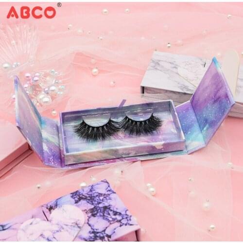 ABCO New Wholesale Square Lash Box Eyelash Packaging Box Fake 3d Mink Lashes Boxes Faux Cils Strip Magnetic Case Empty