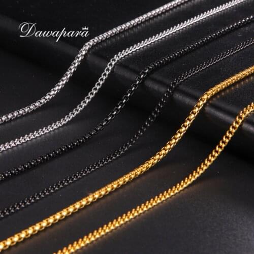 Dawapara Chains for Necklace Without Charms Stainless Steel Accessories for Necklaces Adjustable Wax Rope