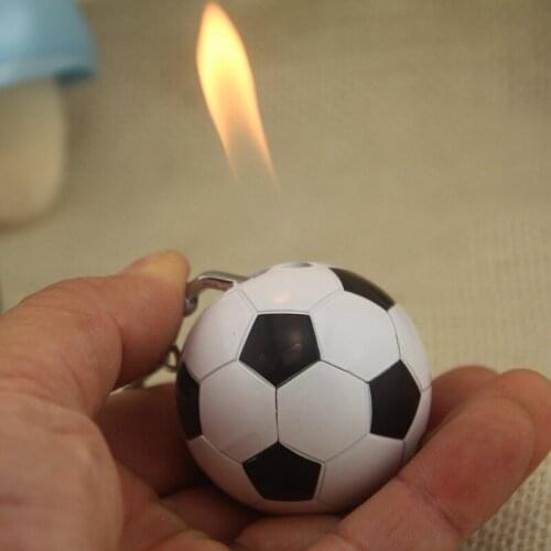 Football Pendant Gas Lighter Creative Butane Unusual Inflatable Lighter Key Chain Cigarette Accessories