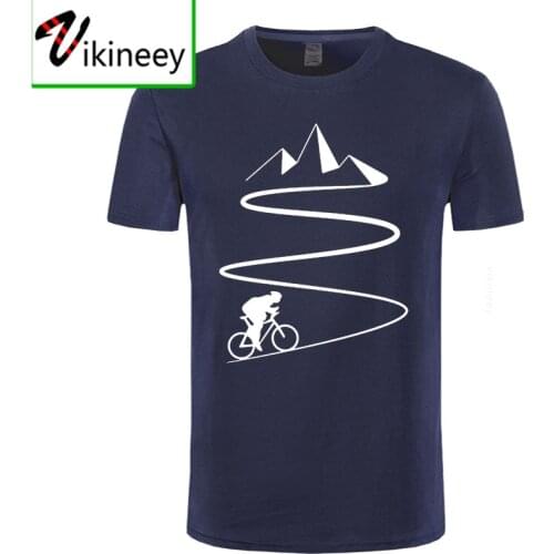 Mountain Bike Heartbeat Funny Biker T Shirt Oversized Custom Short Sleeve Mens Bicycle Cycling T-shirt Fashion Family Cotton
