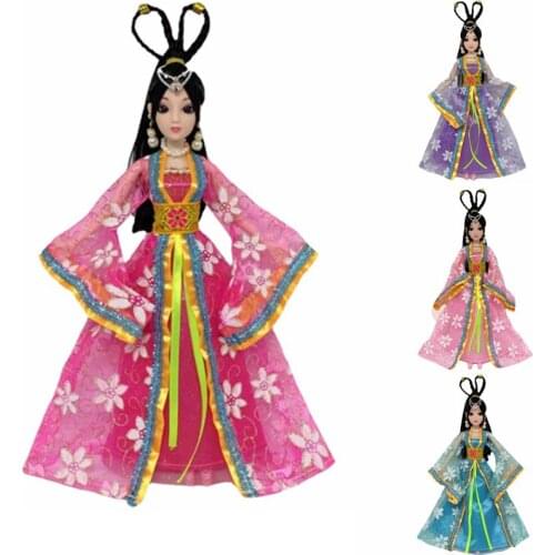 Cosplay Princess Dresses 1/6 BJD Accessories For Barbie Doll Clothes Outfits Traditional Chinese Ancient Fairy Beauty Gown Toys