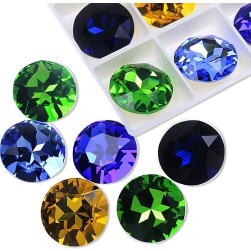 Round Shape Crystal Beads Pointed Back Round Glass Beads Fancy Stone for Jewelry making