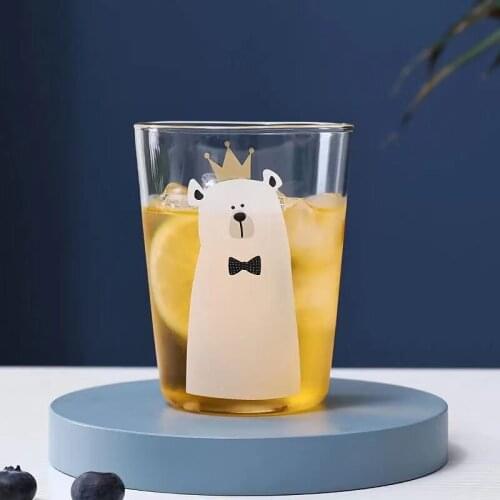 South Korea Ins Hand-painted Tulip Flower Glass Cup Household Heat-resistant Drinking Cup Big Belly Mousse Cup Christmas Gifts