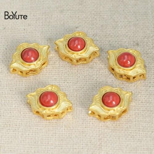 BoYuTe (2 Pieces/Lot) Matte Gold Plated Dragonfly Eye Beads Factory Supply Handmade Diy Brass Beads Jewelry Accessories