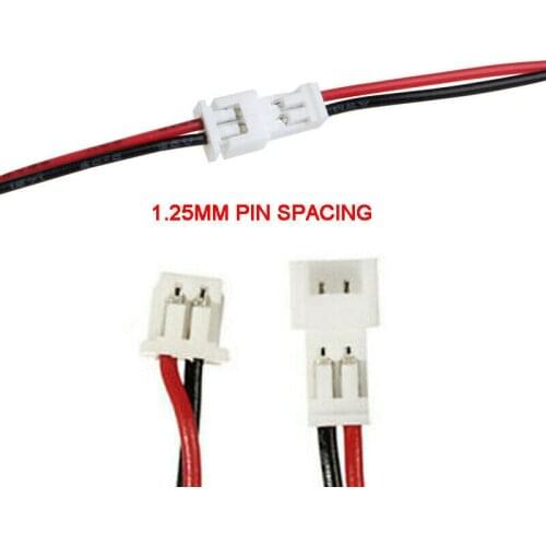40pcs=20set Micro JST 1.25 2-Pin Male Female Connector plug w/.Wire