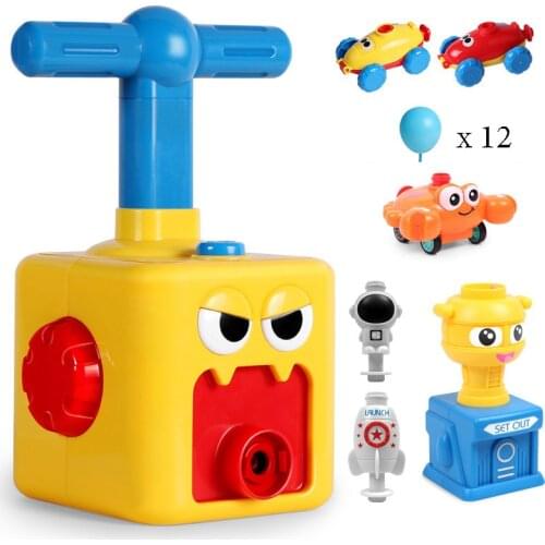 Power Balloon Car Toy Montessori Toys Educational Experiment Toy Puzzle Fun Inertial Launch Tower Cars Toys For Children Gift
