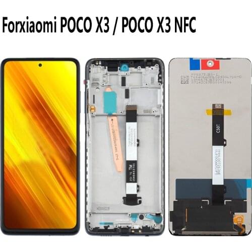 Original 6.67'' For Xiaomi Poco X3 NFC M2007J20CG M2007J20CT LCD Display With Frame For POCO X3 Screen Touch Digitizer