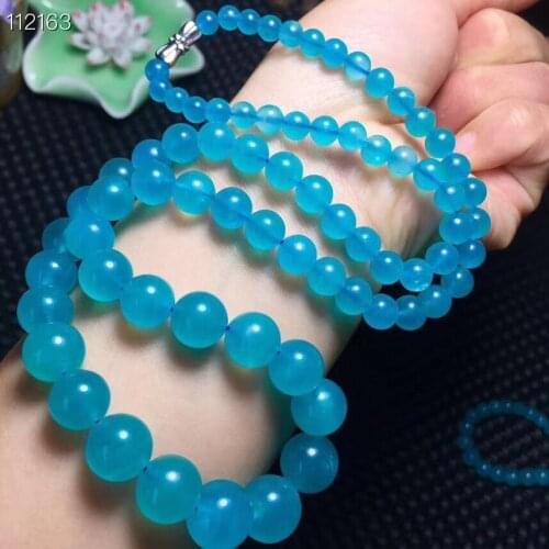 Top Natural Ice Amazonite Necklace For Woman Lady Man Love Gift Crystal Round Beads Gemstone Long Chains Jewelry AAAAA 4-13mm