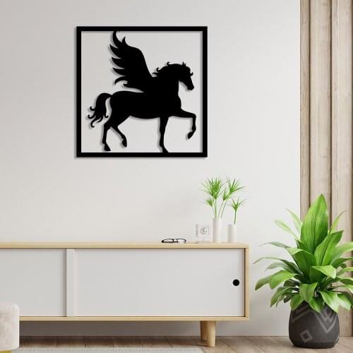 Pegasus Horse With Wings Open Wall Room Accessory Wooden Table 50x50cm