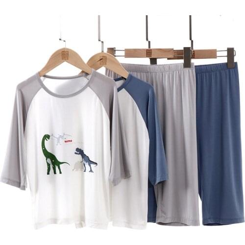 Childrens Summer Cotton Pajamas Set Boys Short-sleeved Home Sleepwear Cute Pajamas For Girls Nightwear Sets For Kids 9 10 12