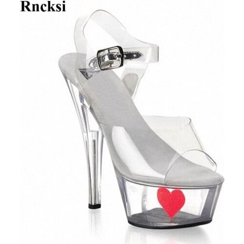 Rncksi Sexy New Straps Pole Dance Woman High Heel Party Sandals 15cm Stiletto Sandals High Heel Wedding Dance Shoes