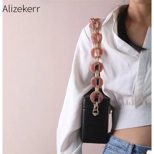 Luxury Acrylic Alloy Shoulder Bag Strap Women Desigener 60cm Chain Handle Belt Purse Shoulder Strap Bag Shoulder Strap Female