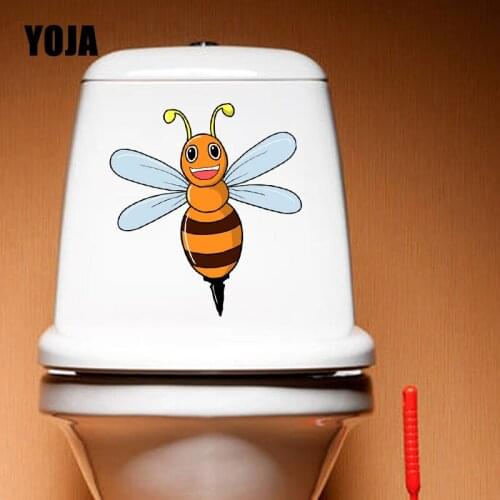 YOJA 20.3X22.8CM Creative Cartoon Bee Pattern Children Room Home Decor Toilet Decal Wall Sticker T5-1024