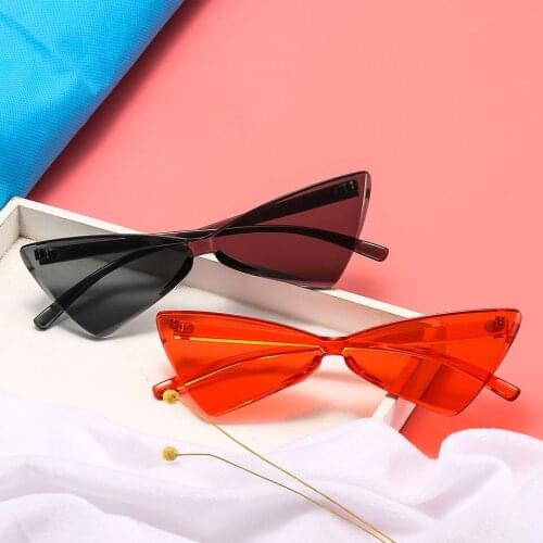 Vintage Cateye Women Sunglasses Sexy Retro Small Cat Eye Sun Glasses Brand Designer Colorful Eyewear For Female Oculos De Sol