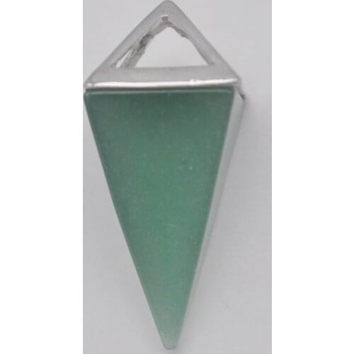 Green Aventurine Natural Stone Gem Pendant Quadrilateral Pendulum Jewelry For Woman Gift S3203