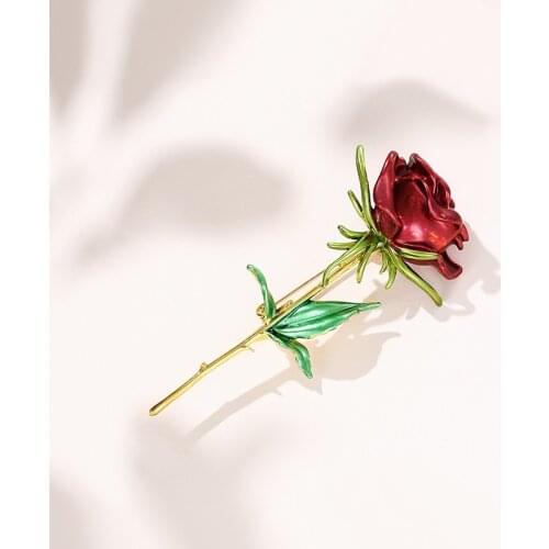 Muylinda Red Rose Enamel Pin Metal Blue Color Flower Brooch Pin for Women Luxury Enamel Pins Bouquet Brooch Clothes Scarf Clip