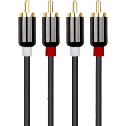 2 RCA M/M Stereo Audio Cable [24K Gold Plated | Copper Core] 2RCA Male to 2RCA Male [Left / Right] Premium Sound Quality Plug