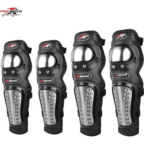 4Pcs/set Protective gear Motorcycle Protector Knee Pads Elbow Protector Stainless Steel Cross-country Protect Guards Lightweight