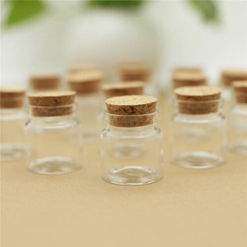 50 Pieces 37*40mm 25ml Mini Glass Jars Spice Storage Jar spicy Corks Small Glass Bottle Stopper Containers tiny jars Vials