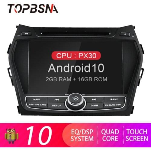 TOPBSNA Android 10 Car DVD Player For Hyundai IX45 Santa Fe 2012 2013 2014 GPS Navi Multimedia 2 Din Car Radio Stereo Video WIFI
