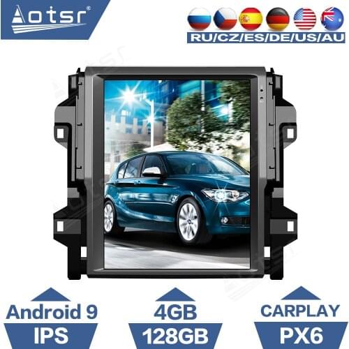 Aotsr Tesla 12.1" Android 9 Vertical Screen Car DVD Multimedia Player Carplay GPS Navigation For TOYOTA Fortuner 2016 - 2019