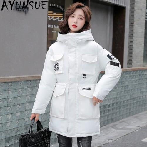 AYUNSUE Winter Jacket Women 2021 Hooded Coat Female Black Parkas Feminine Coats Korean Style Casual Jackets Manteau Femme Gxy70