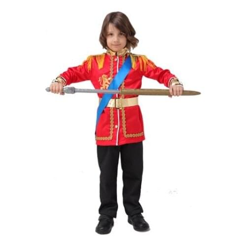 No weapon red royal costumes for children royal prince costume boys halloween cosplay royal prince suit indian costumes for kids