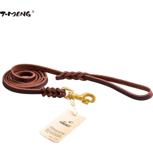 High Quality Genuine Leather Pet Dog Leash Luxury Strong Pet Leash Lead For Medium Large Dogs Durable K9 Dog Training Long Leash