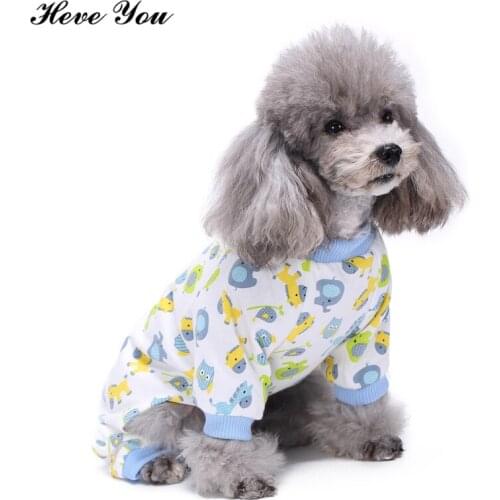 Heve You New Pets Puppy Romper Sleeping Warm Pet Pajamas Soft Cotton Jumpsuits Winter Dog Coat Chihuahua Clothes Cat Clothing