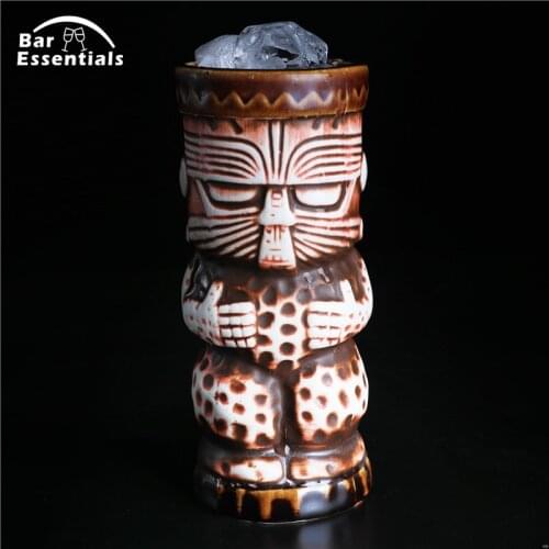 340ml Ceramic Tiki Mug Creative Porcelain Beer Wine Mug Cup Easter Islander Bar Tool