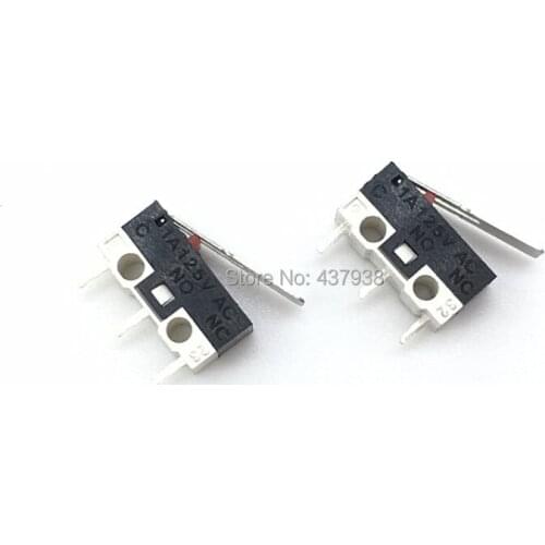 10pcs Limit Switch Push Button Switch 1A 125V AC Mouse Switch 3Pins Micro Switch Without Straight Handle